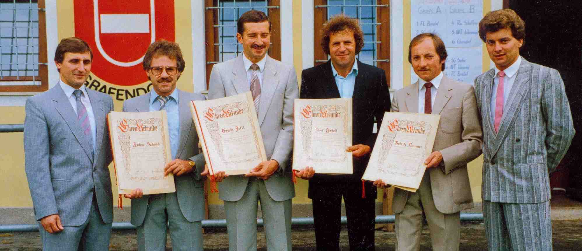 Ehrung der Grndungsmitglieder Anton Schwab, Erwin Zettl, Josef Hadolt und Patritz Nunner